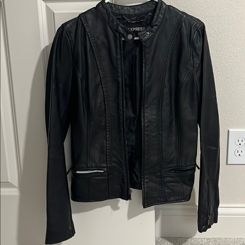 Express Black leather jacket